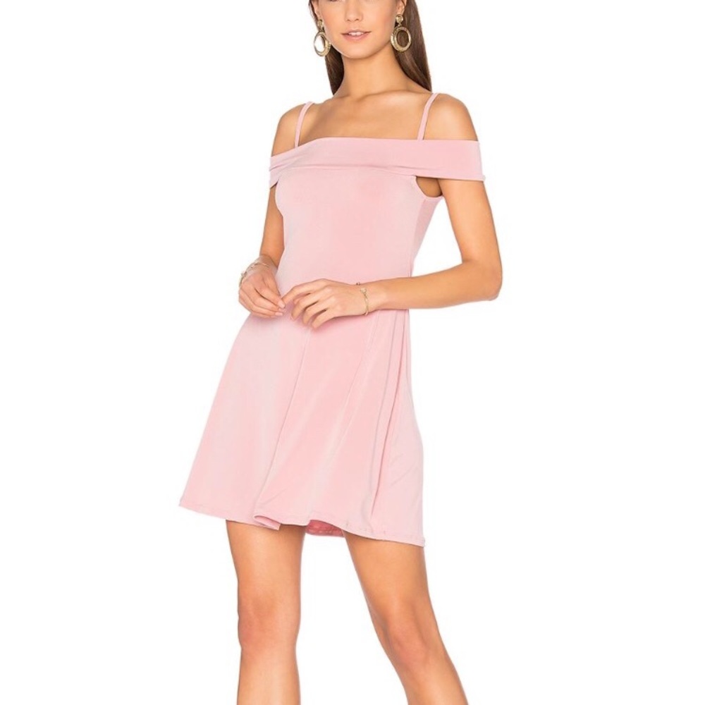 Motel Pink off the shoulder mini dress- size small