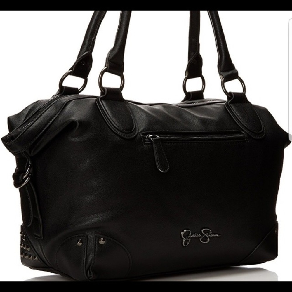 Jessica Simpson studded black leather bag.