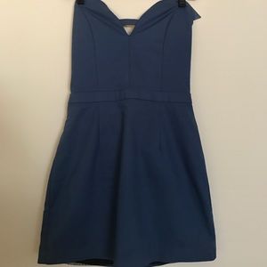 Blue bodycon mini dress
