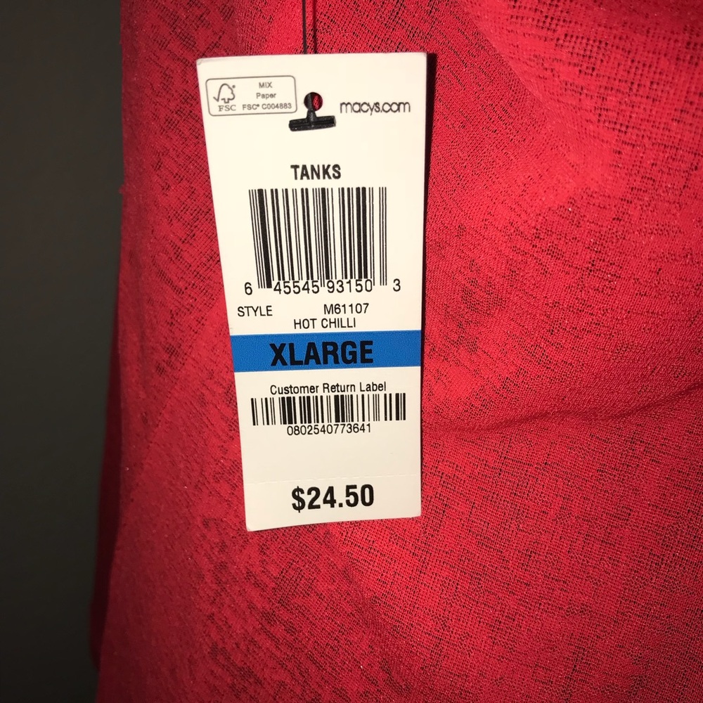 XL Red workout tank “ Santa, bring me ABS”
