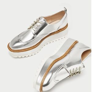 Silver Track Sole Brogues Flatforms