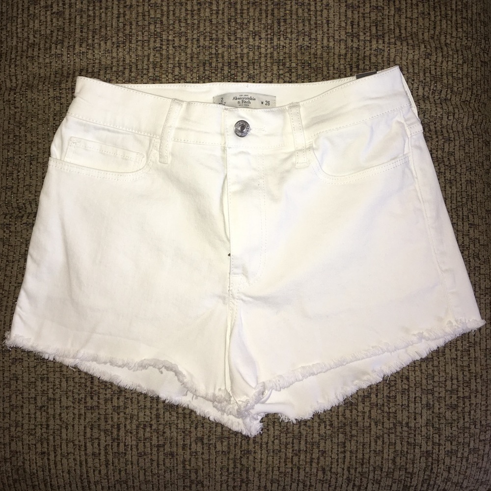 High waisted white shorts