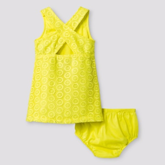 New GENUINE KIDS Yellow Eyelet Lace Dress NWT - Picture 2 of 8