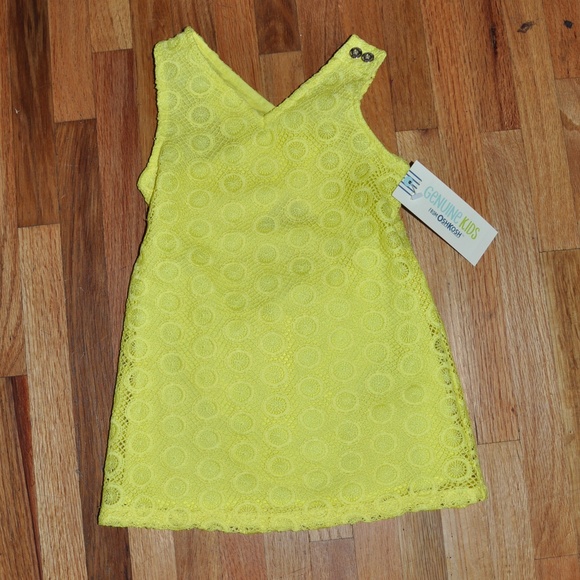 New GENUINE KIDS Yellow Eyelet Lace Dress NWT - Picture 5 of 8