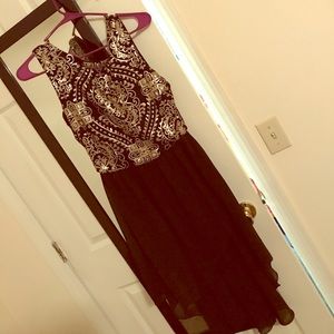 Black and gold dress