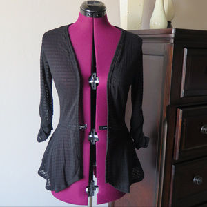 Candies Open Front Peplum Cardigan