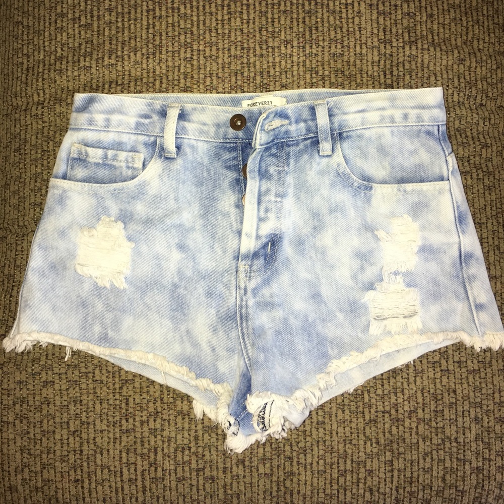 High waisted ripped shorts