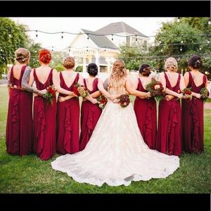 David's Bridal Wine Bridesmaid Dress Size 12