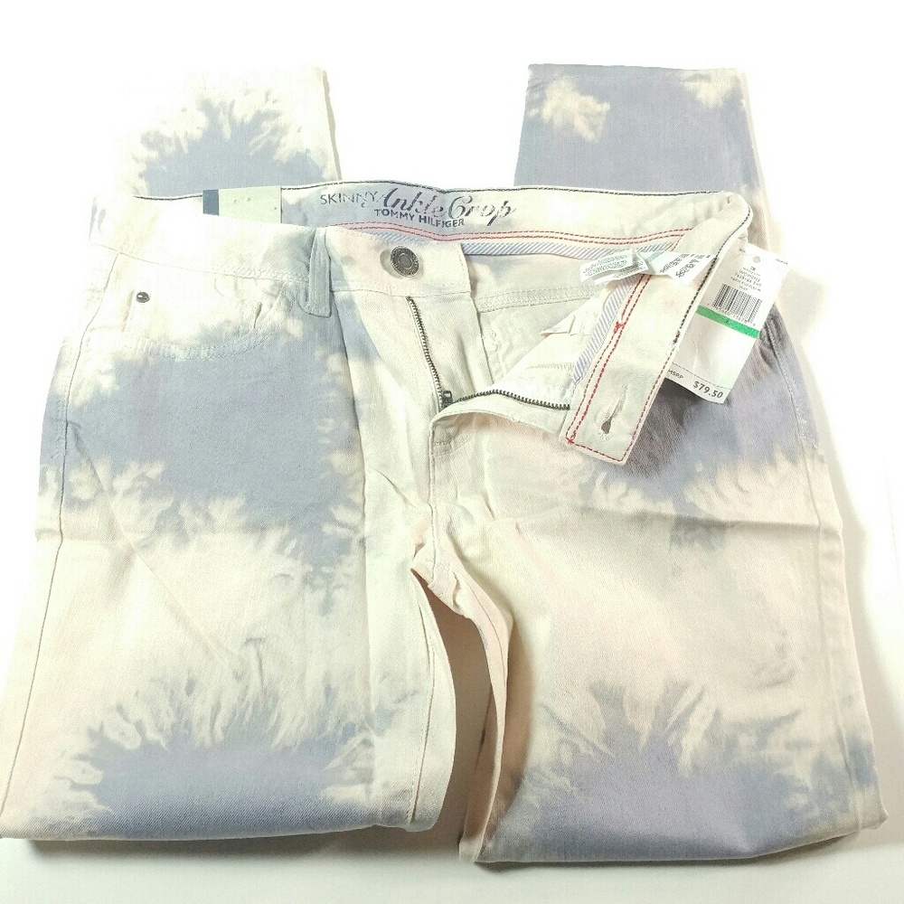TOMMY HILFIGER SZ 8 SKINNY ANKLE CROP JEANS PRINTS