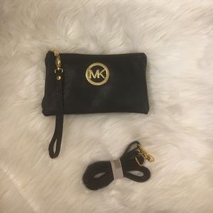 Leather wristlet and cross body