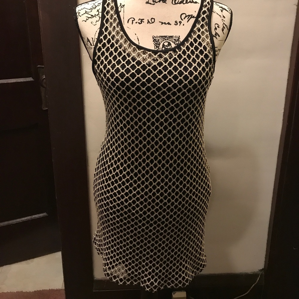 Zara fishnet style dress with slip underlay