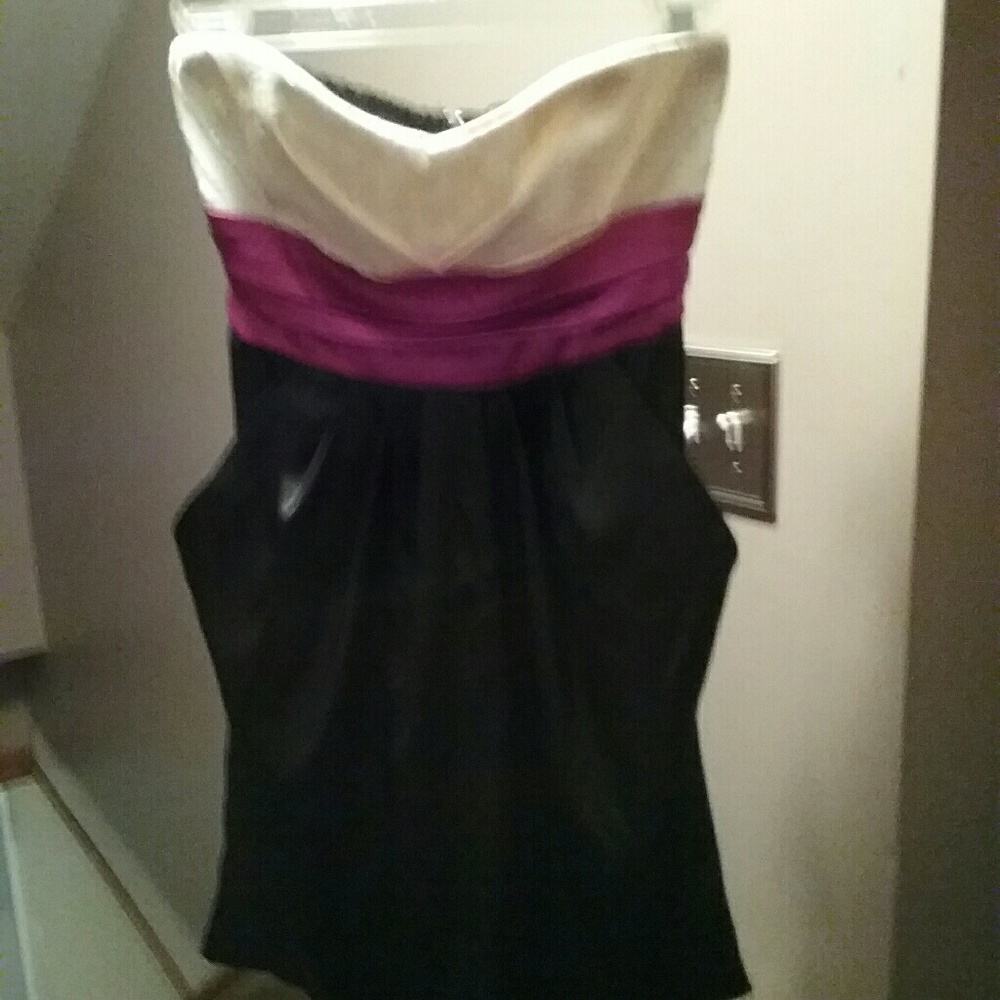 Strapless above knee dress