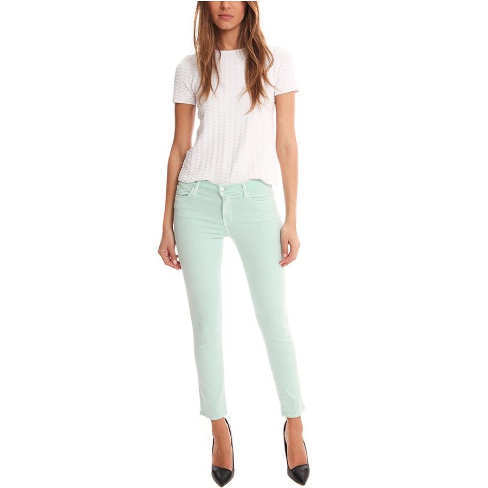 J Brand Women's Mint Mid-Rise Super Skinny Jeans