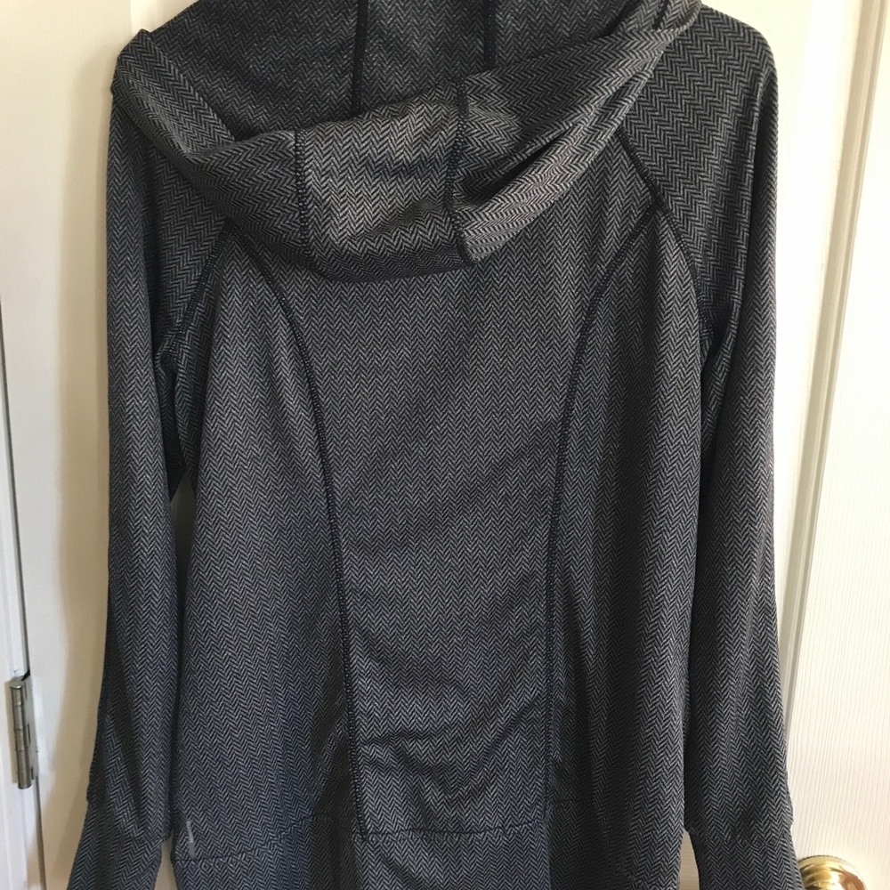 Herringbone tweed workout jacket