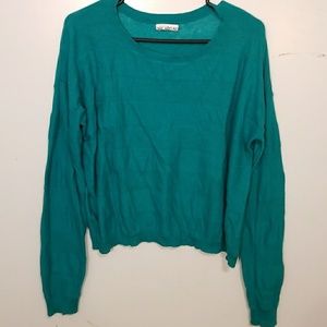 Lightweight Teal Striped Sweater