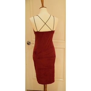 Burgundy strap dress