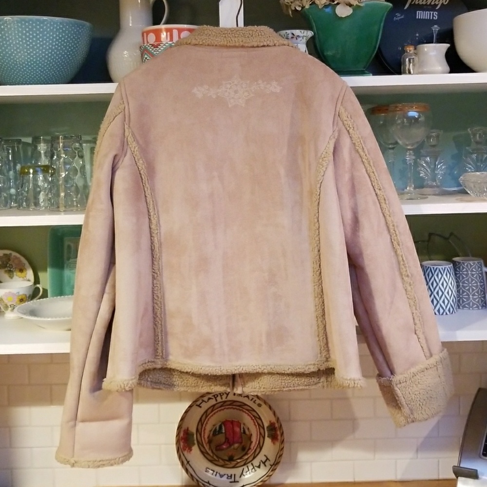 Ready for FALL! VEGAN SUEDE,shearing jacket,L, - Picture 5 of 7