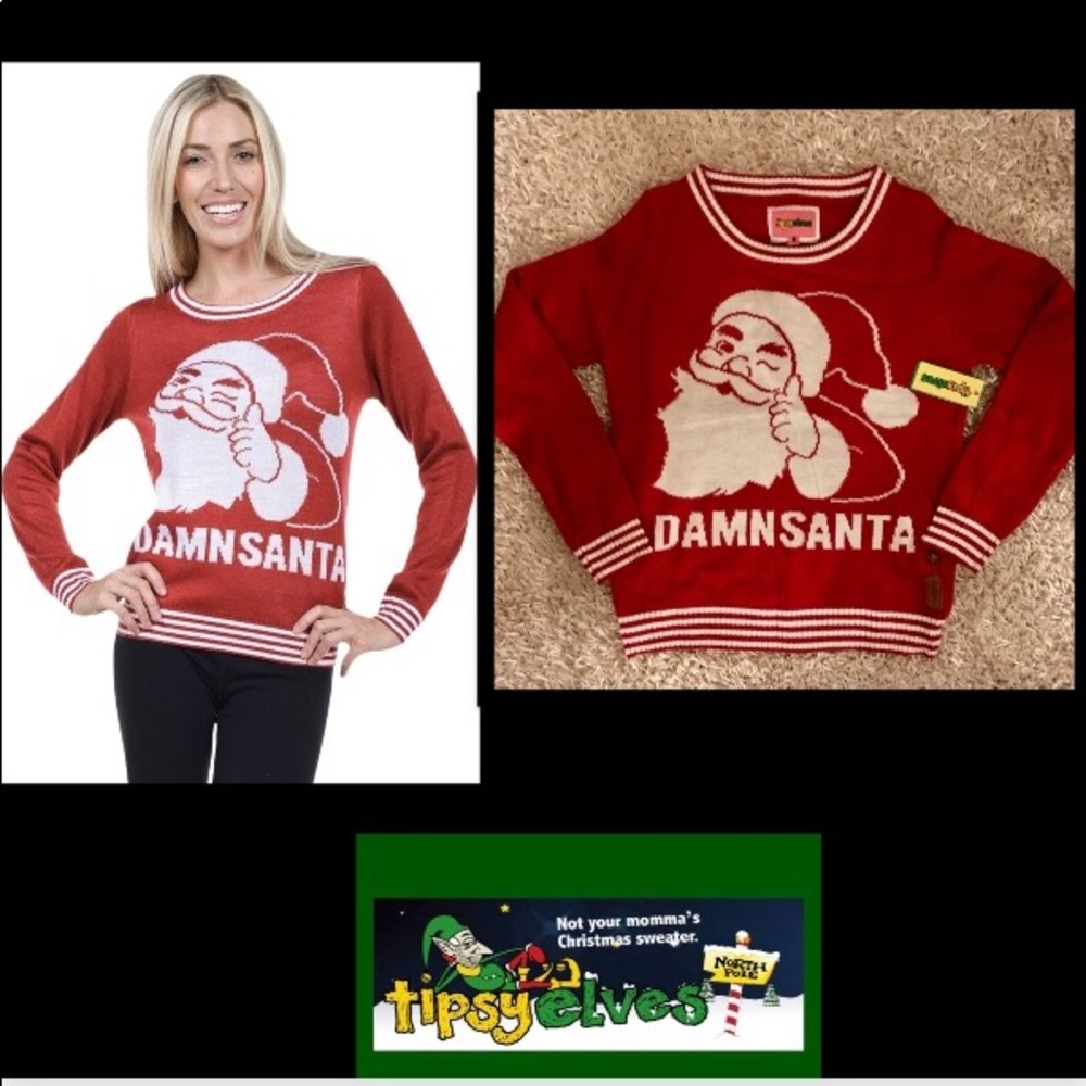 Tipsy Elves•Damn Santa AUDIO SWEATER
