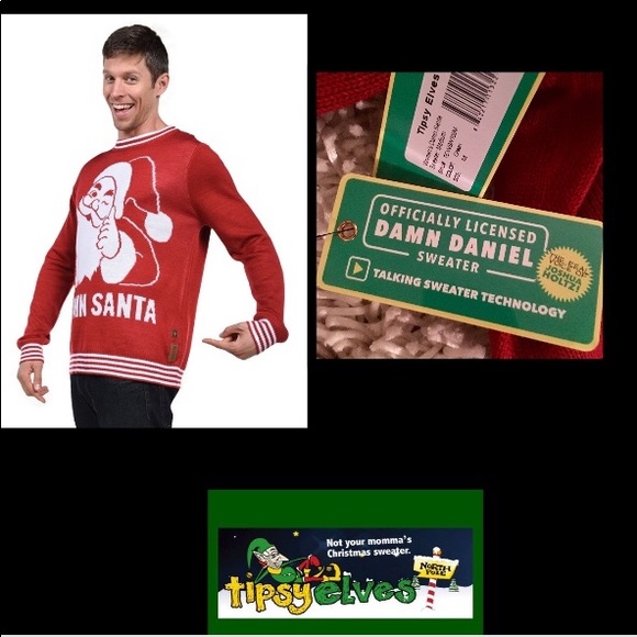 Tipsy Elves•Damn Santa AUDIO SWEATER - Picture 3 of 6