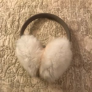 White Fur Earmuffs with Bluetooth Headphones