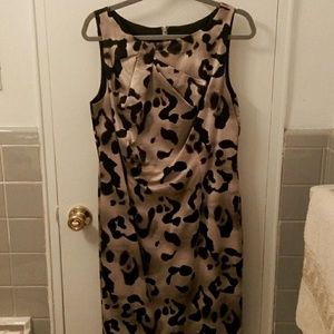 Ann Taylor Taupe and Black Sleeveless Dress