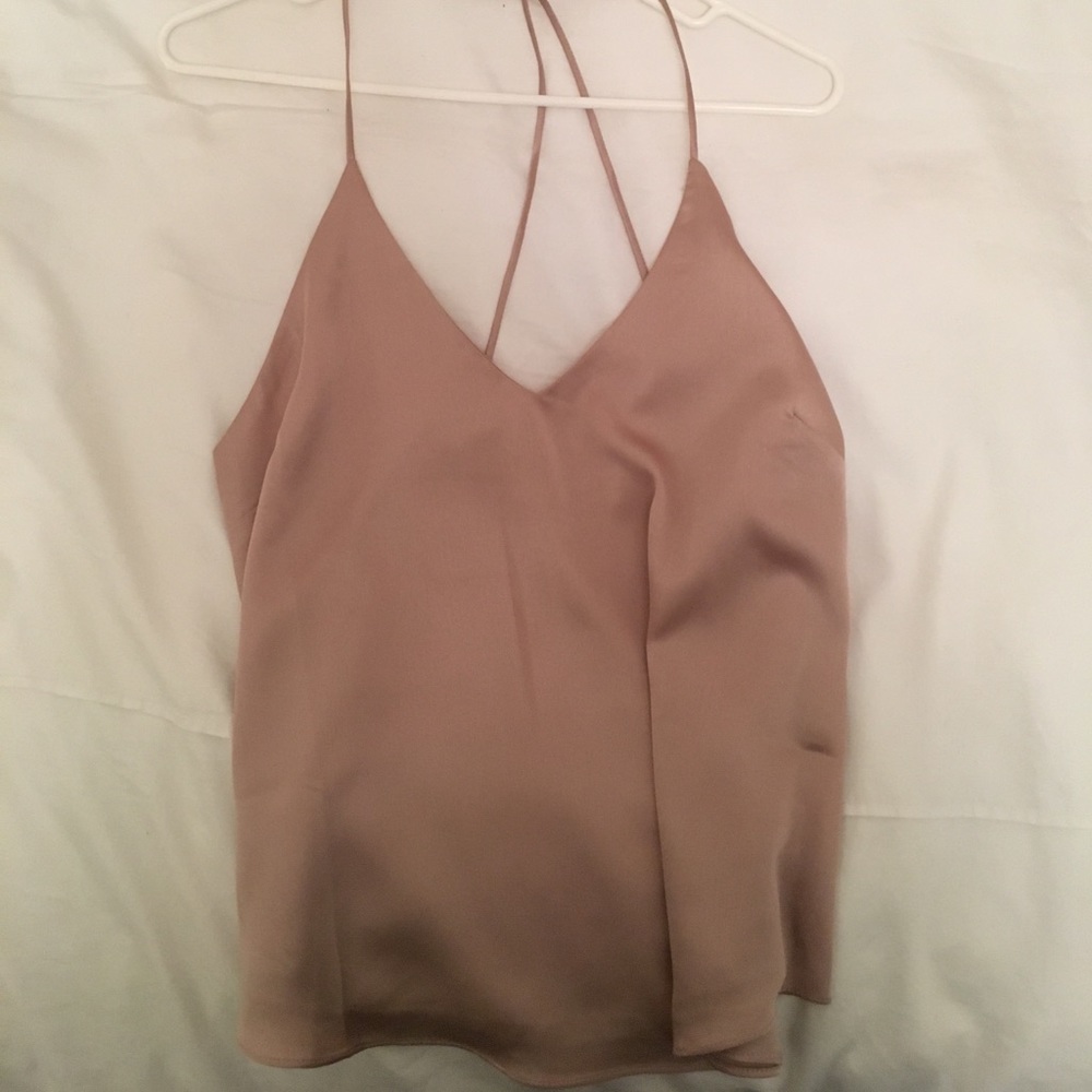 Nude silk top