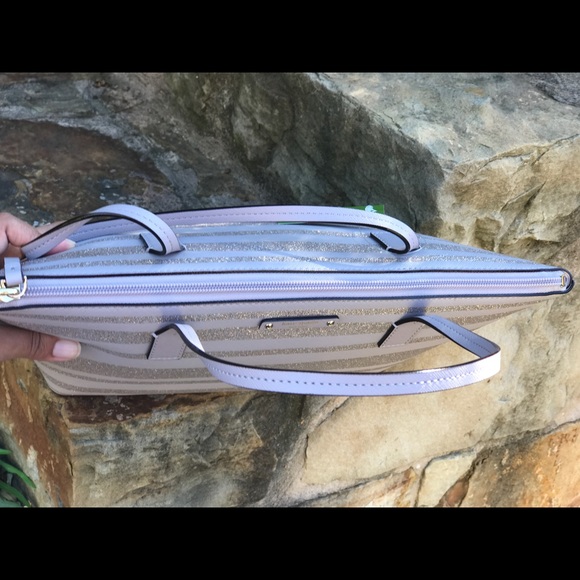 Kate Spade Small HANI Handbag Haven Lane Gray stri - Picture 6 of 8