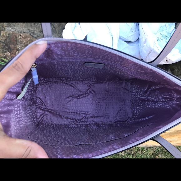 Kate Spade Small HANI Handbag Haven Lane Gray stri - Picture 7 of 8