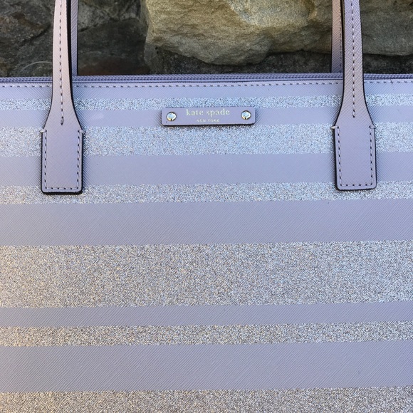 Kate Spade Small HANI Handbag Haven Lane Gray stri - Picture 8 of 8