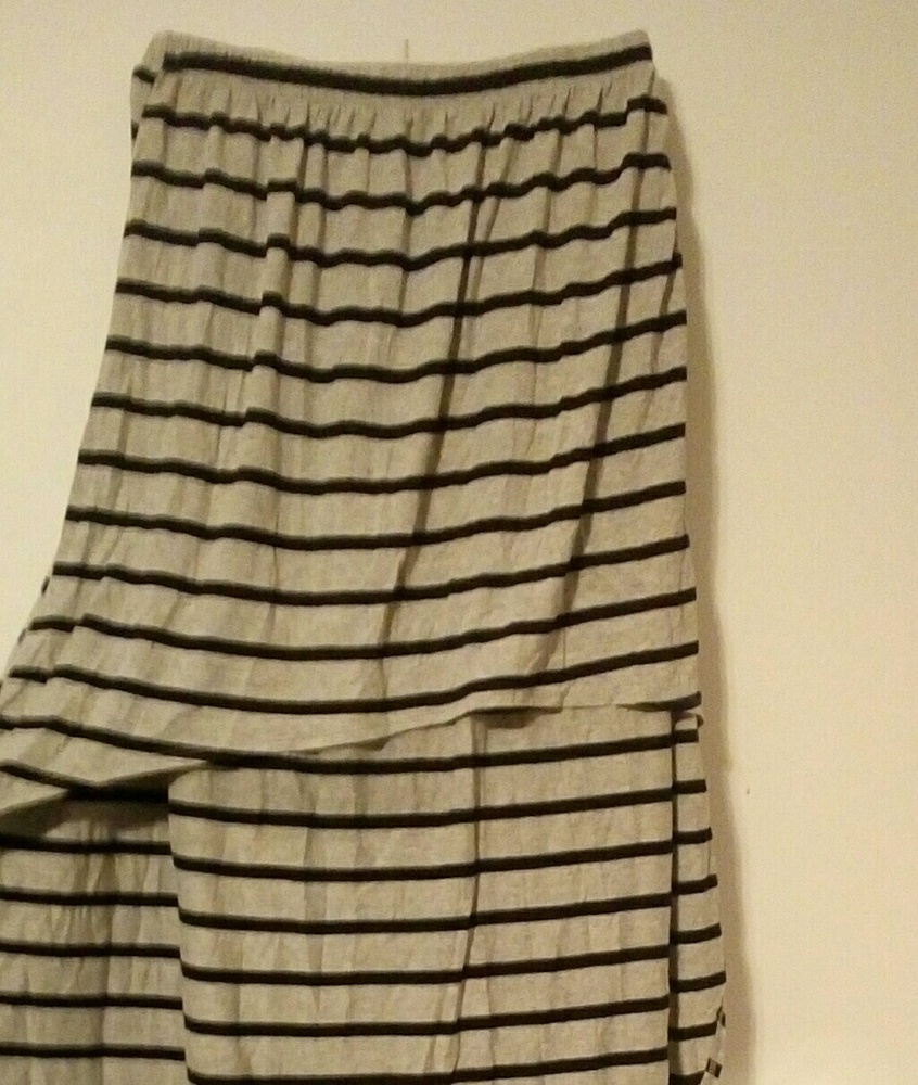 Greyblack striped high low skirt. Never worn!