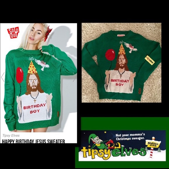 Tipsy Elves•Happy Birthday Jesus Sweater - Picture 2 of 6