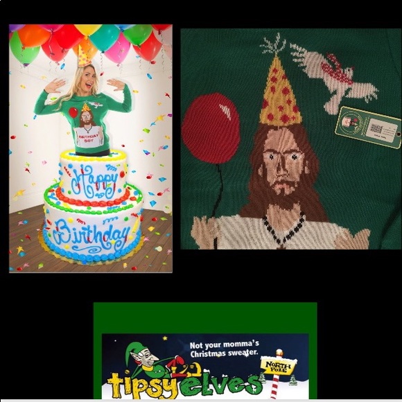 Tipsy Elves•Happy Birthday Jesus Sweater - Picture 3 of 6