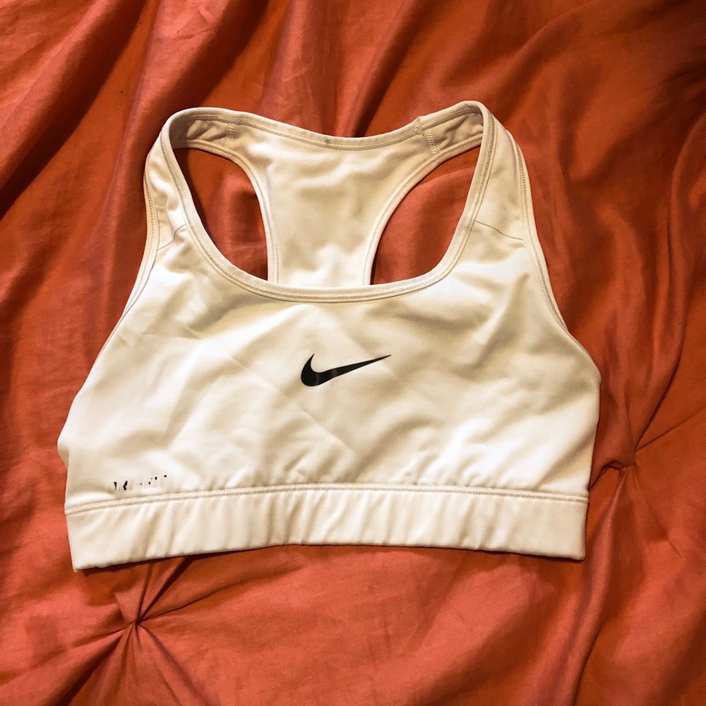White Nike Dri-Fit Sports Bra