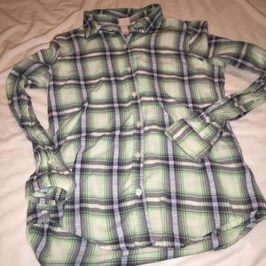 Mossimo aqua blue plaid flannel