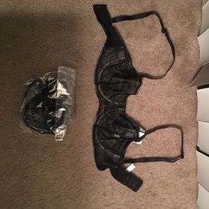 2 black lace bras size 34C