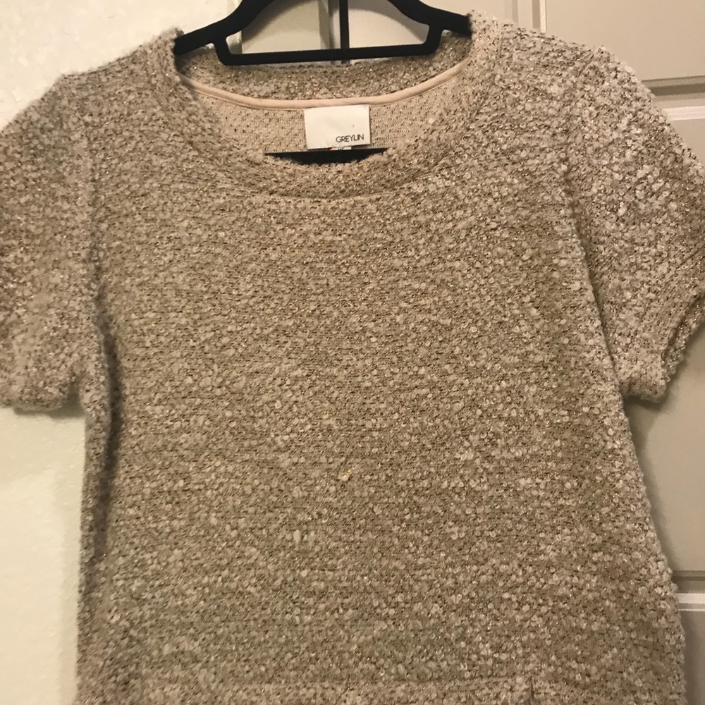 Greylin sweater top in gold