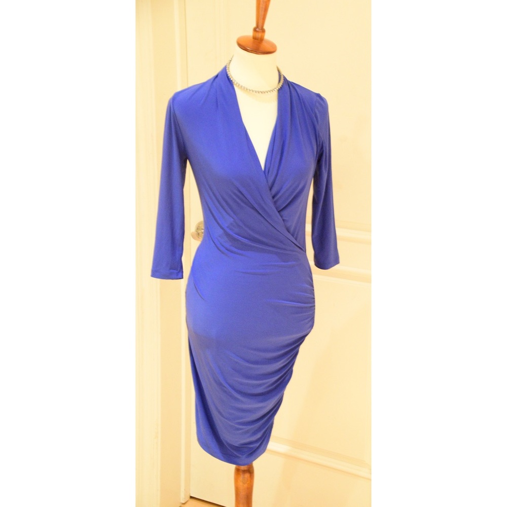 Blue Knee Length Dress
