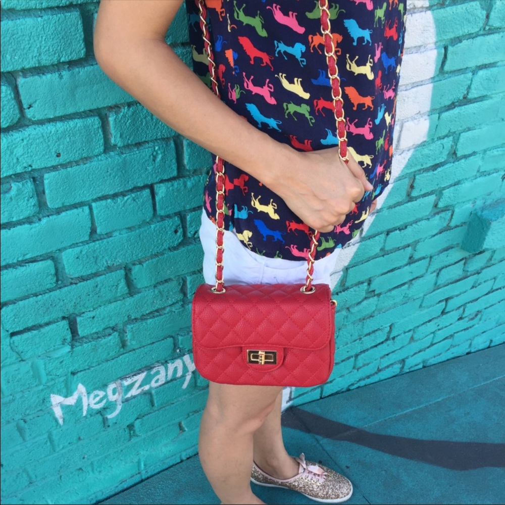 Quilted red crossbody