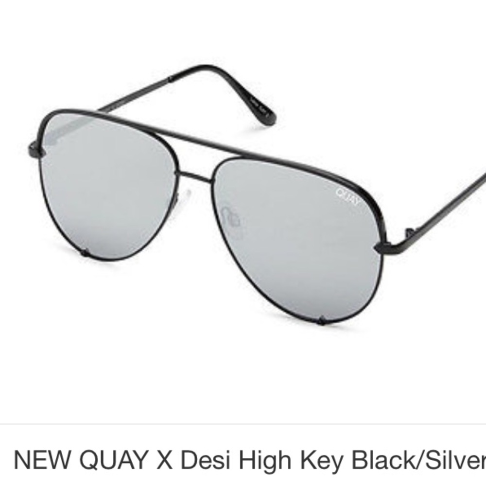 QUAY x Desi Perkins Black/Silver High key sunnies - Picture 2 of 3