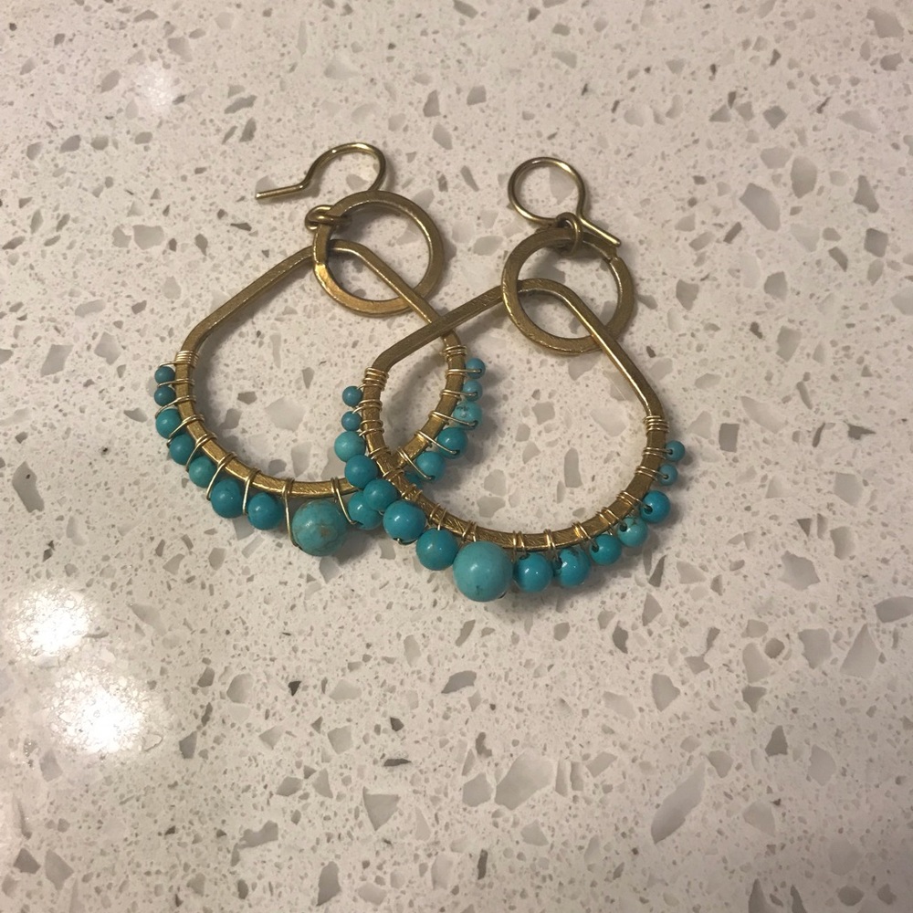 Turquoise and gold earrings!