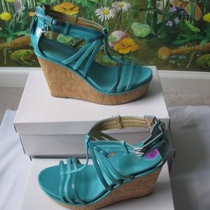 Nine West Women Romancing Blue Sandals SZ 8.5