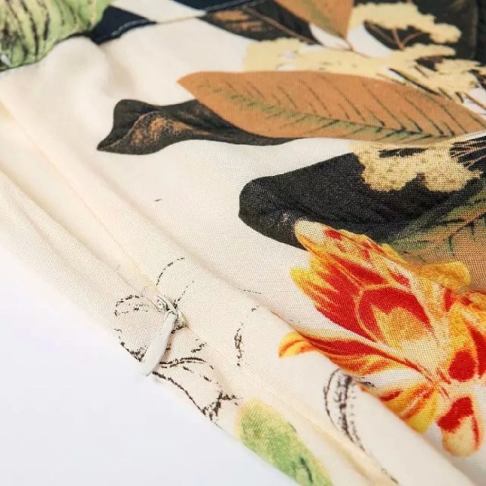 Boho Halterneck Tropical Floral Print Maxi Dress - Picture 6 of 6