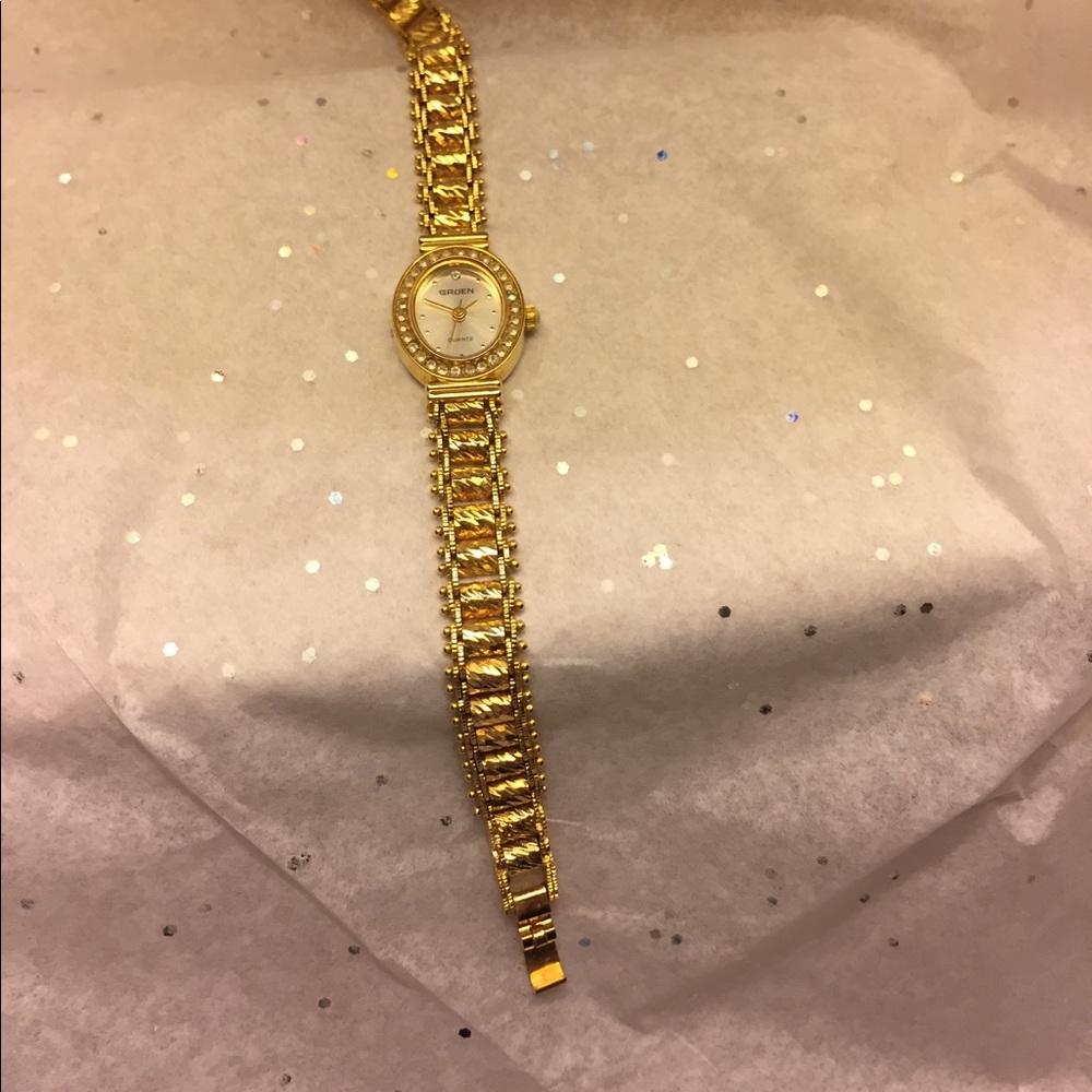 Gold toned watch