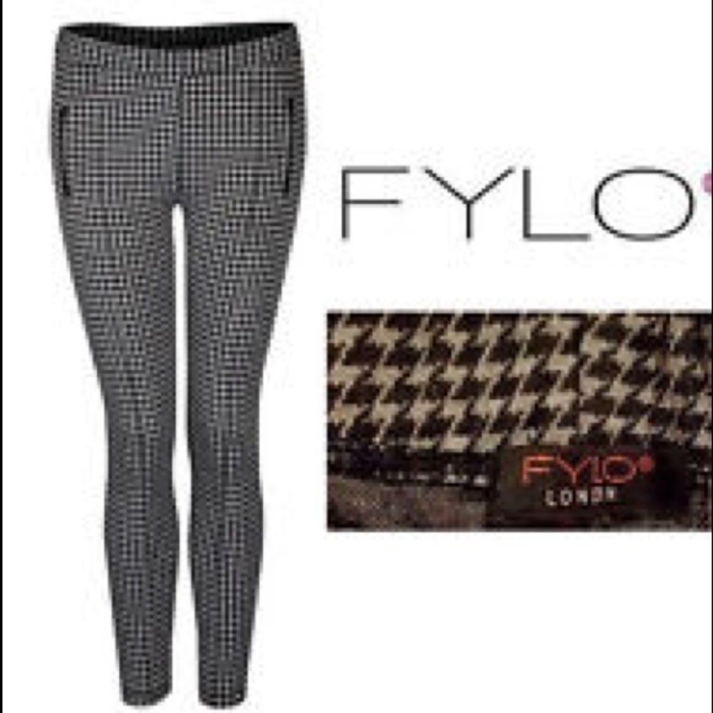 Houndstooth trousers with front crease