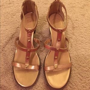 Jack Rogers rose gold sandals