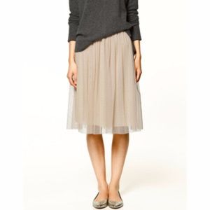 Holiday Zara Pink Tulle Midi Skirt