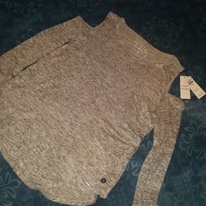 Heather gray cold shoulder tee