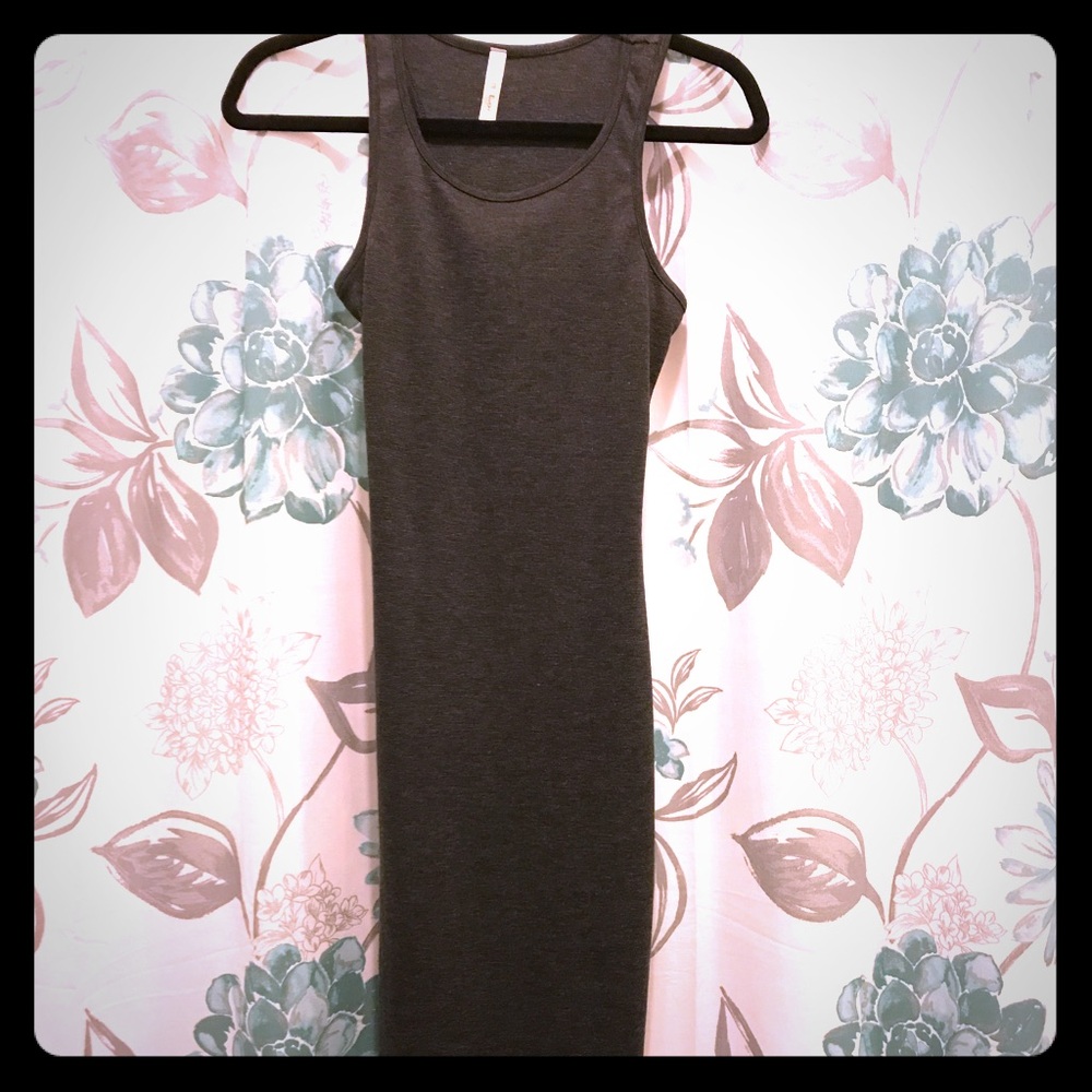 Charcoal grey body con dress