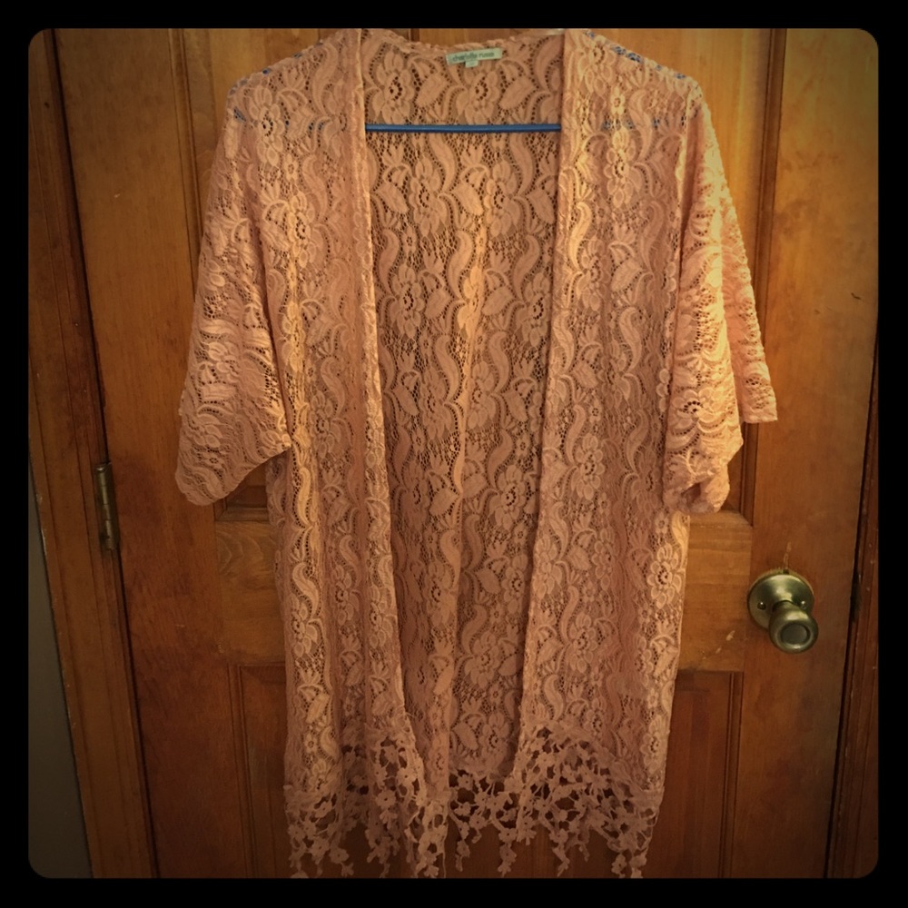 Charlotte Russe Pink Lace Layering piece