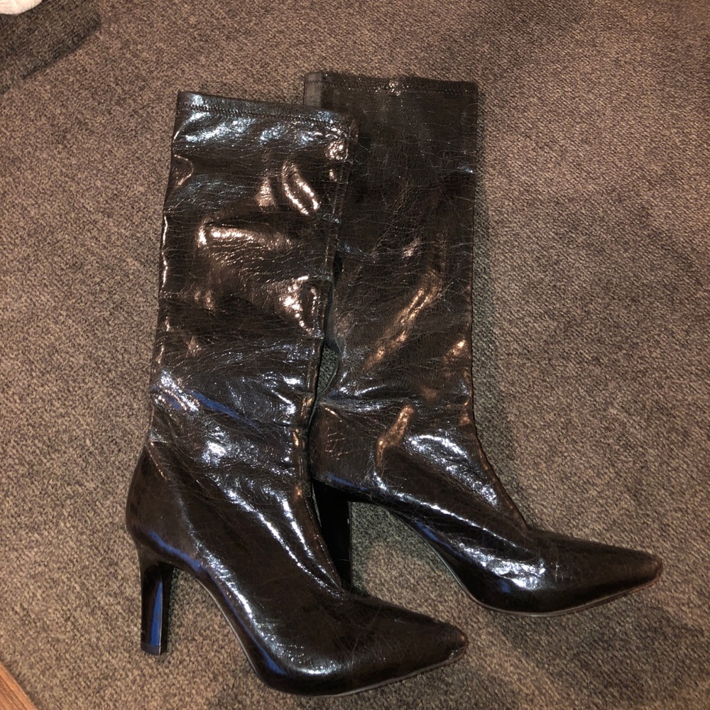 Carlos Santana sparkly black boots